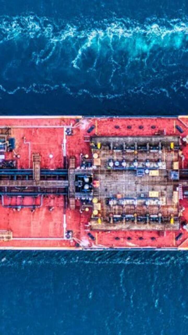 Birdseye view of shipping container