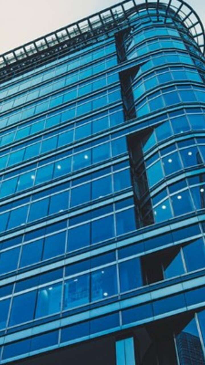 Looking up at buildings 2