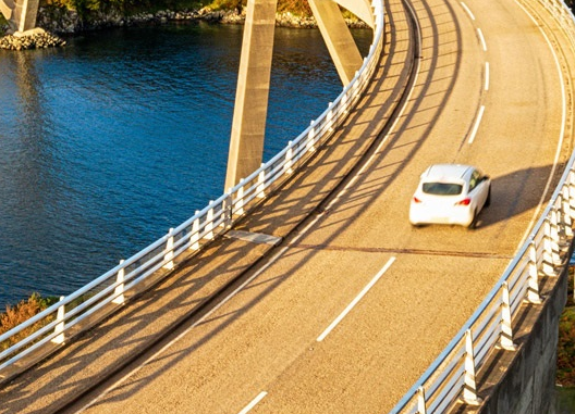 Car on bridge