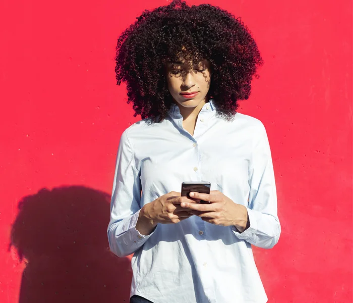 Woman using a phone