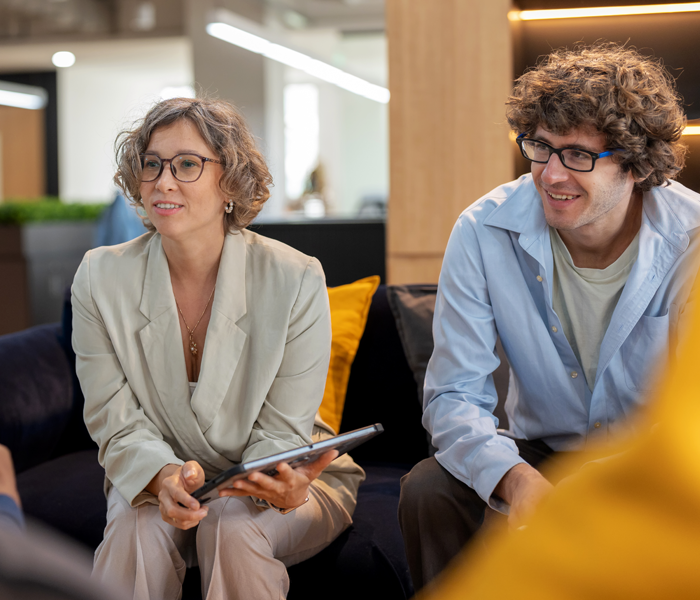 Two colleagues in meeting