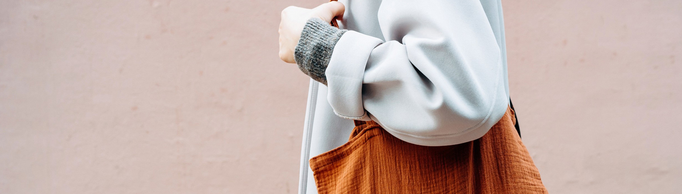 Woman with orange bag