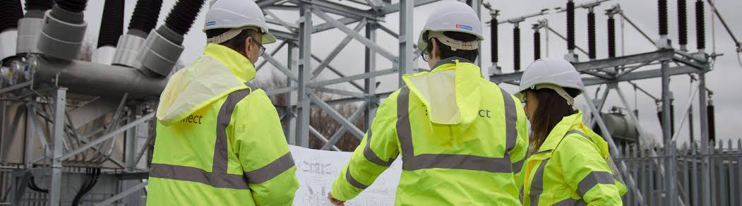 A group of people in hi-vis clothes