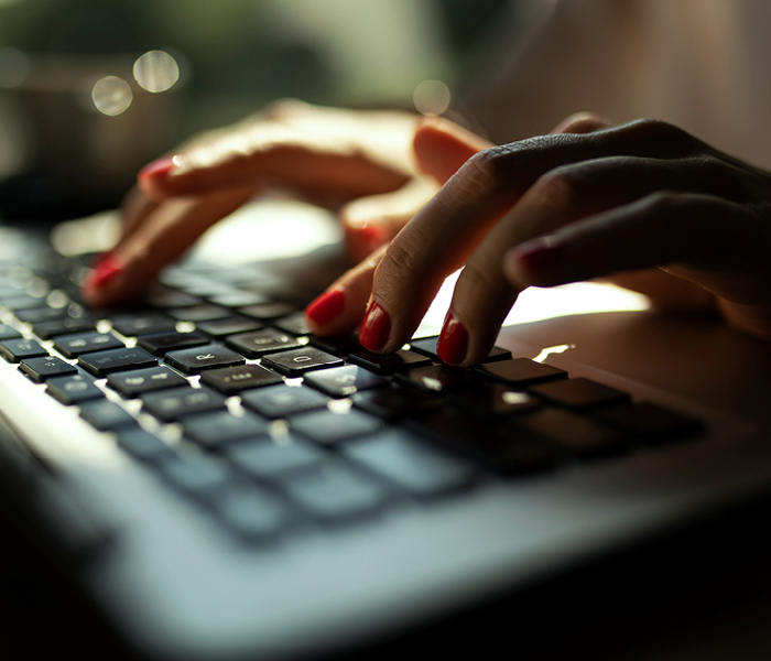 Typing on a keyboard
