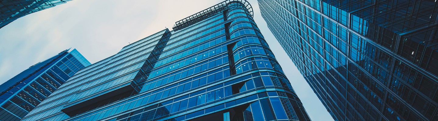 Looking up at buildings 2