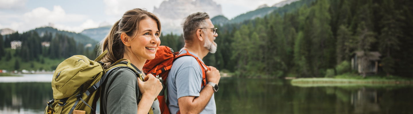 Two people travelling